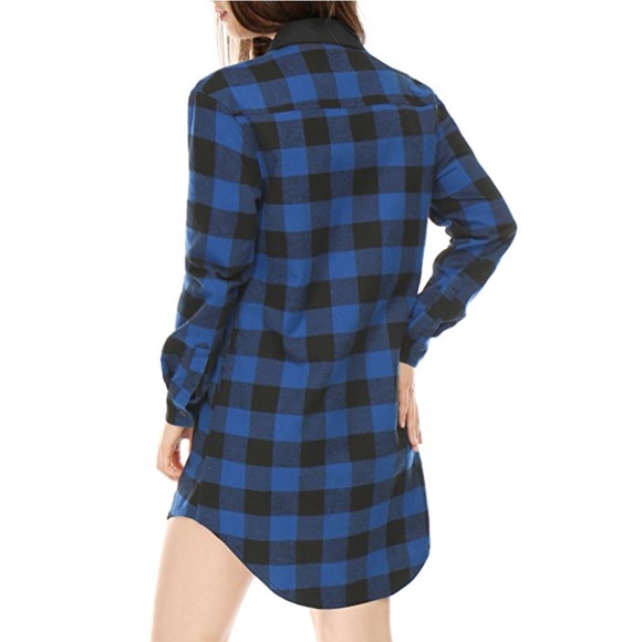 Plaid Checker Drawstring Waist Boyfriend T-Shirt - Picture 4 of 4